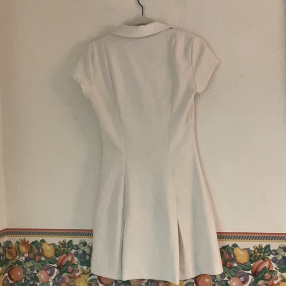 Zara Zip Front Cap Sleeve Mini Dress, Size S, White,NWOT - Picture 2 of 7